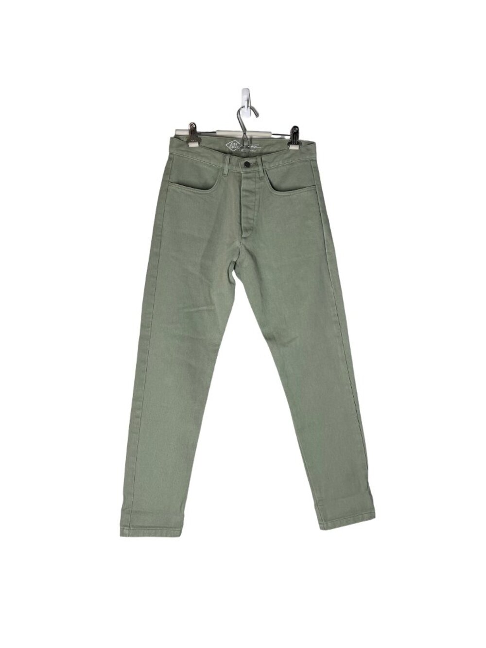 Alex Crane Green Canvas Cham Button Fly Straight Leg Pants Mens Size 30